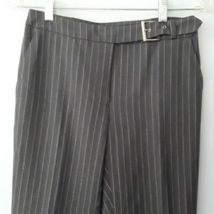 Apostrophe Trouser Pants, Gray w/White pin stripe, Size 4P